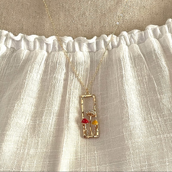 Mushroom Trio Pendant Necklace - Picture 6 of 11